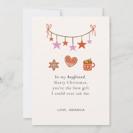 Boyfriend Christmas Card Cute Personalized Feiertagskarte