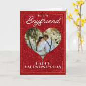 Boyfriend Custom Foto Glitzer Valentine Card Karte (Gelbe Blume)