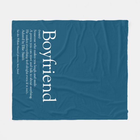 Boyfriend Definition Cool Fun Blue Fleecedecke (Vorderseite (Horizontal))