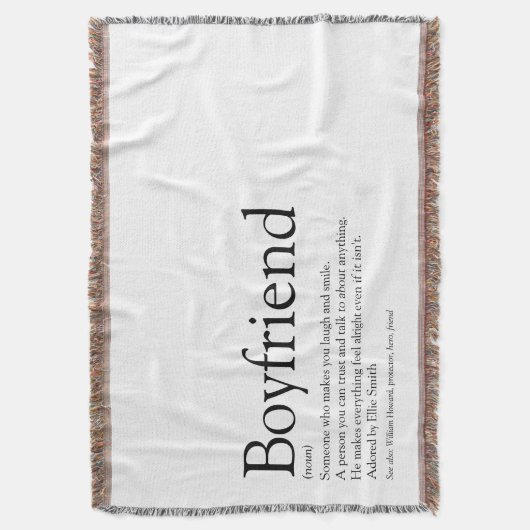 Boyfriend Definition Cool Spaß Schwarz und Weiß Decke (Vorderseite Vertikal)