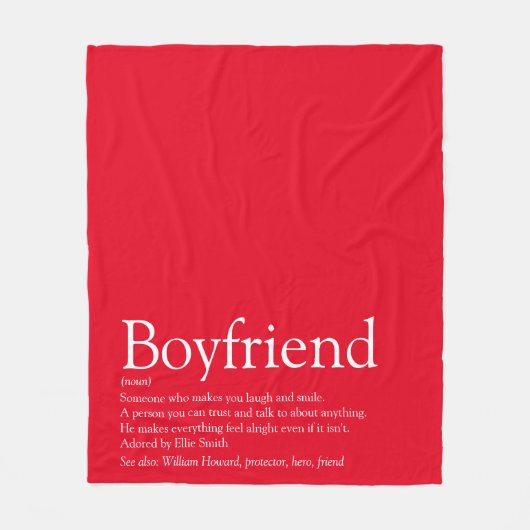 Boyfriend Definition Modern Fun Red Fleecedecke (Vorderseite)