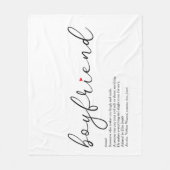 Boyfriend Definition Script Red Liebe Heart Fleecedecke (Vorderseite)