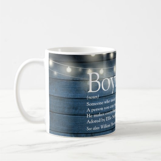 Boyfriend Definition String Lights Blue Rustic Kaffeetasse (Links)