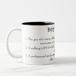 Boyfriend Definition-Tasse Zweifarbige Tasse