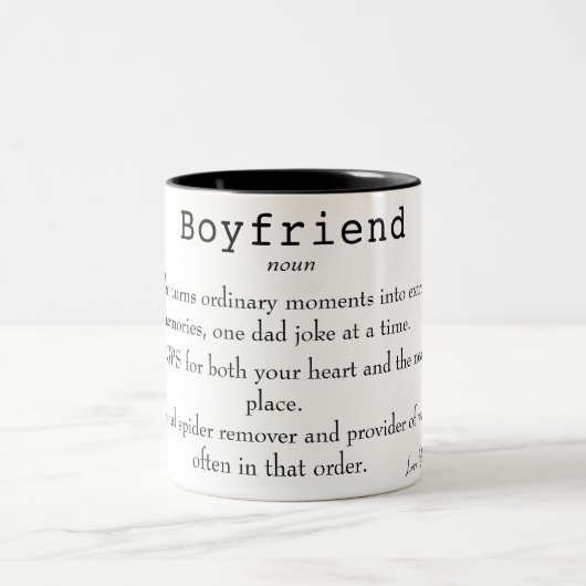 Boyfriend Definition-Tasse Zweifarbige Tasse (Mittel)