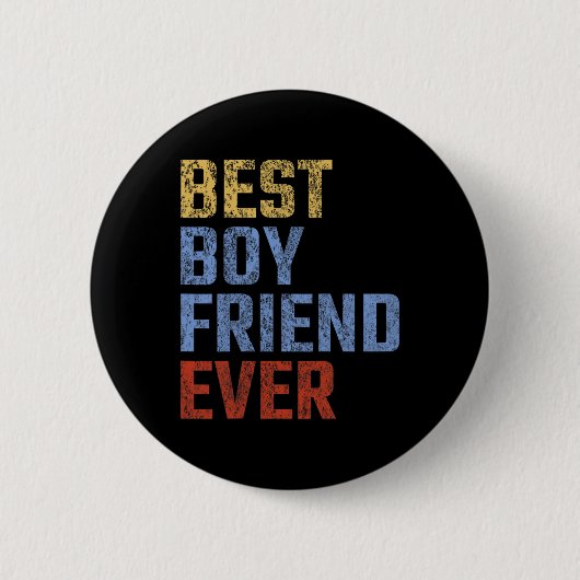Boyfriend Ever Fathday Funny Vintag Retro Men Button (Vorderseite)