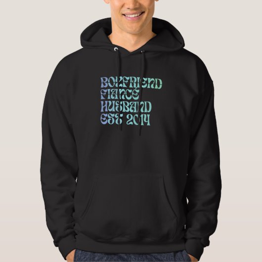 Boyfriend Fiance Husband Est 2014 Wedding Annivers Hoodie (Vorderseite)