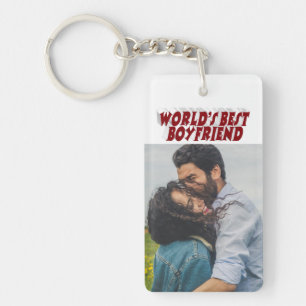 Boyfriend Foto burgundy 3d Text Schlüsselanhänger