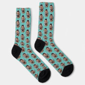 Boyfriend Foto for Girlfriend Fun Light Aquamarin Socken (Rechts)