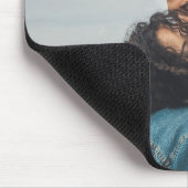 Boyfriend-Foto mit blauem Text Mousepad (Ecke)