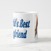 Boyfriend-Foto mit blauer Schrift Jumbo-Tasse (Vorderseite)