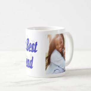 Boyfriend-Foto mit blauer Schrift Kaffeetasse