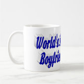 Boyfriend-Foto mit blauer Schrift Kaffeetasse (Links)