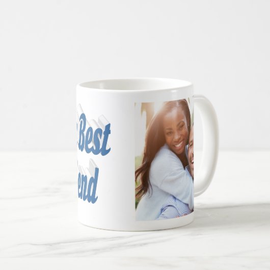 Boyfriend-Foto mit blauer Schrift Kaffeetasse (VorderseiteRechts)