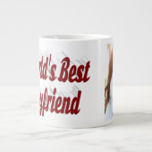 Boyfriend Foto mit burgundy Skript Jumbo-Tasse (Vorderseite)