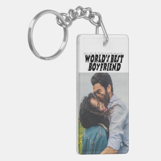 Boyfriend Foto schwarz 3D-Text Schlüsselanhänger (Vorderseite links)