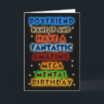 Boyfriend Geburtstagskarte mit hellen Farben Karte<br><div class="desc">Boyfriend Geburtstagskarte mit hellen Farben</div>