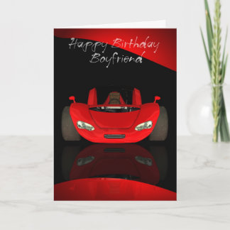 Boyfriend Geburtstagskarte mit Red Sports Car Karte