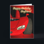 Boyfriend Geburtstagskarte mit Red Sports Car Karte<br><div class="desc">Boyfriend Geburtstagskarte mit Red Sports Car</div>