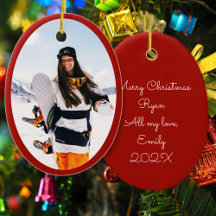 Boyfriend Girlfriend Oval Foto Christmas