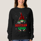Boyfriend Gnome Buffalo Plaid Matching Christmas G Sweatshirt (Vorderseite)