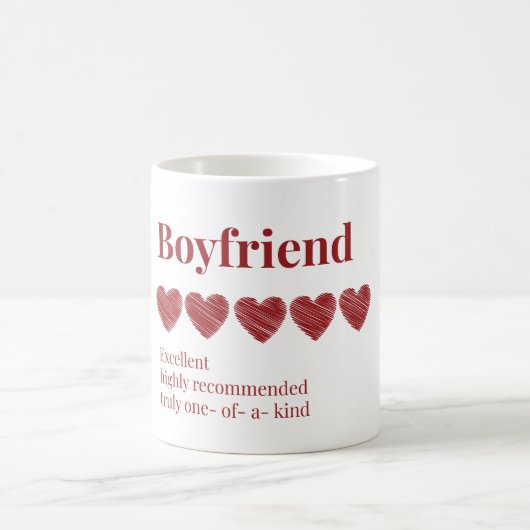 Boyfriend Hervorragend sehr empfohlen Kaffeetasse (Mittel)