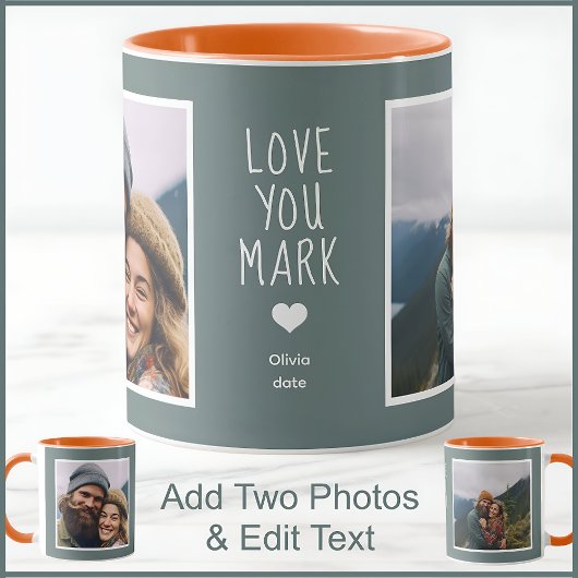 Boyfriend Husband Foto Text Gray C13 Jubiläum Tasse