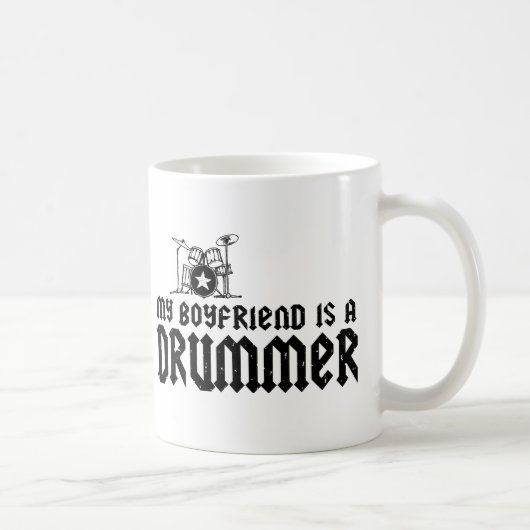 Boyfriend ist ein Drummer Kaffeetasse (Rechts)
