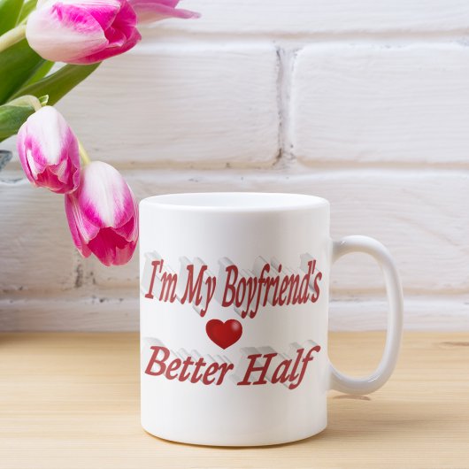 Boyfriend lustiger roter Text Kaffeetasse