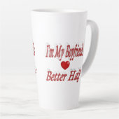 Boyfriend lustiger roter Text Milchtasse (Rechte Ecke)
