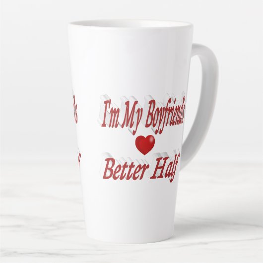 Boyfriend lustiger roter Text Milchtasse (Rechte Ecke)