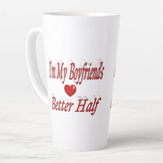 Boyfriend lustiger roter Text Milchtasse (Linke Ecke)