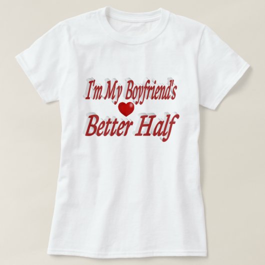 Boyfriend lustiger roter Text T-Shirt (Design vorne)