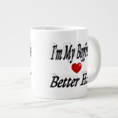 Boyfriend lustiger schwarzer Text Jumbo-Tasse (Vorderseite Rechts)