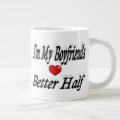 Boyfriend lustiger schwarzer Text Jumbo-Tasse (Rechts)