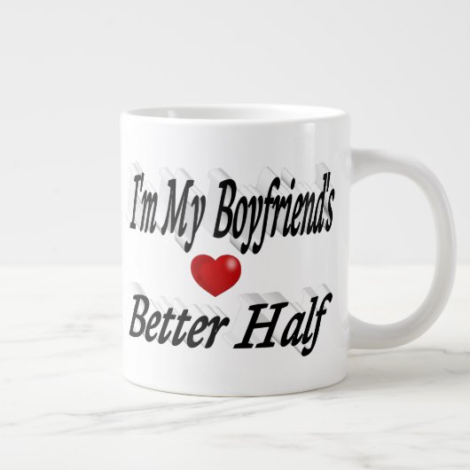 Boyfriend lustiger schwarzer Text Jumbo-Tasse (Rechts)