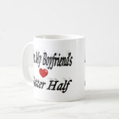 Boyfriend lustiger schwarzer Text Kaffeetasse (Vorderseite Links)