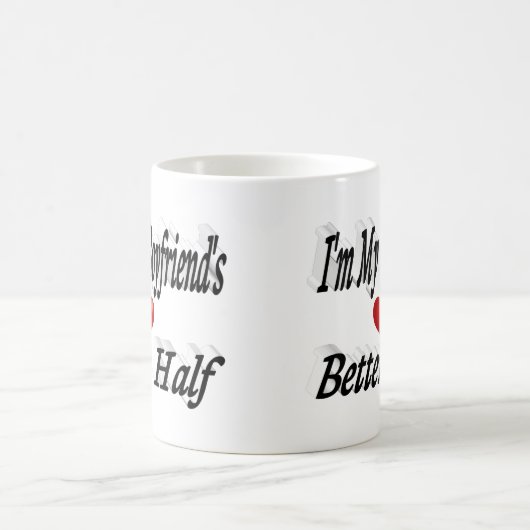 Boyfriend lustiger schwarzer Text Kaffeetasse (Mittel)