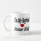 Boyfriend lustiger schwarzer Text Kaffeetasse (Links)