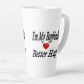 Boyfriend lustiger schwarzer Text Milchtasse (Rechte Ecke)