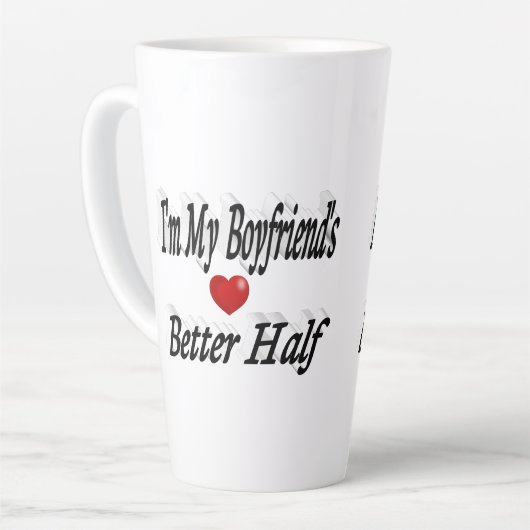 Boyfriend lustiger schwarzer Text Milchtasse (Linke Ecke)
