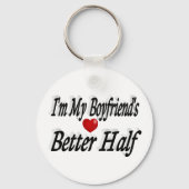Boyfriend lustiger schwarzer Text Schlüsselanhänger (Rückseite)