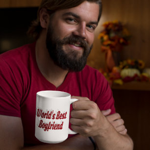 Boyfriend mit burgundy Halbskript Jumbo-Tasse