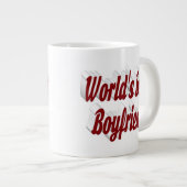 Boyfriend mit burgundy Halbskript Jumbo-Tasse (Vorderseite Rechts)