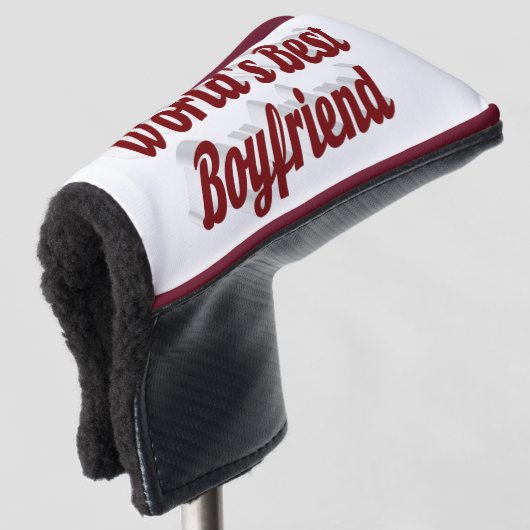 Boyfriend mit burgundy-Skript Golf Headcover (3/4 Vorderseite)