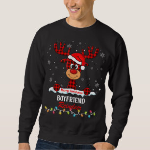 Boyfriend Reindeer Weihnachtsmannmütze Buffalo Kar Sweatshirt