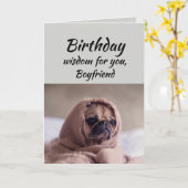 Boyfriend Spaß Birthday Wisdom Niedlich Mops Dog Karte (Gelbe Blume)