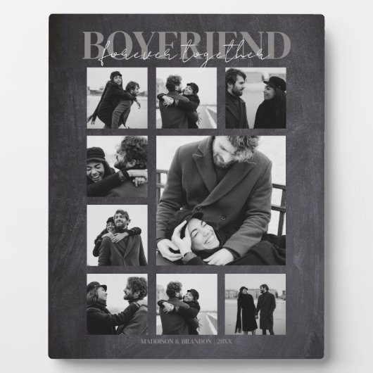 Boyfriend Together Forever Foto Collage Plaque Fotoplatte (Vorderseite)