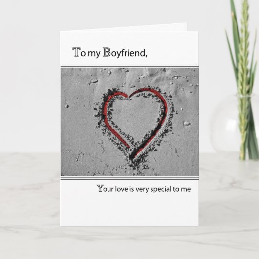Boyfriend Valentine's Day Heart Feiertagskarte (Vorderseite)