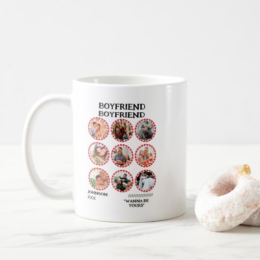 Boyfriend | Valentinstag 9 FotoCollage Kaffeetasse (Mit Donut)